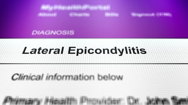  Generic Health Portal with Arm Health Problem Diagnosis - Lateral Epicondylitis