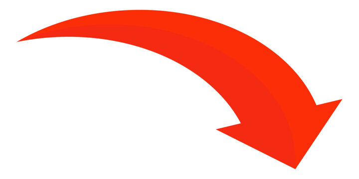 red arrow illustration in flat style	
