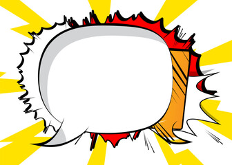 Cartoon background with blank speech bubble, comic book backdrop. Retro vector comics pop art design. © noravector
