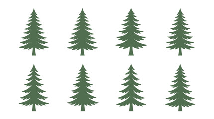 Green pine tree icons seamless pattern © MBG