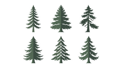 Obraz premium Group of evergreen trees illustration