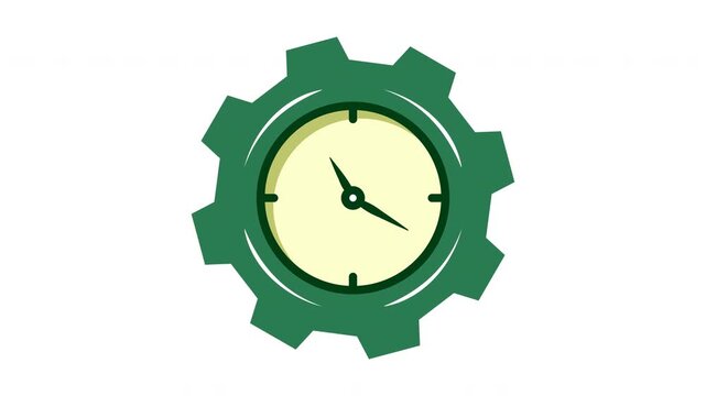 Time Management icon animation. gear-shaped clocks, symbolizing time management and efficiency. for mobile concept and web design. vector illustration