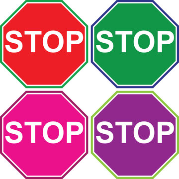 Red stop block octagon sign or Adblock or do not enter or forbidden icon. vector png illustration. vector illustration eps
