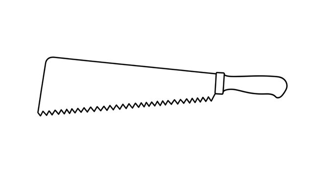 Hand saw illustration on white background.