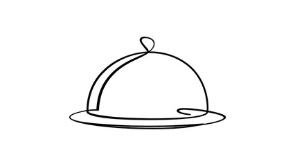 Fototapeta premium Minimalist cloche bell jar illustration white background.