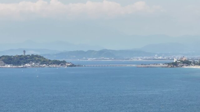 Drone Focus Reveal of Enoshima Through Trees 4K