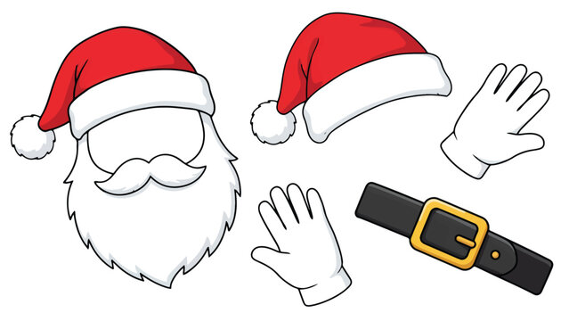 Santa Claus face and accessories for craft project