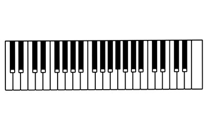 Fototapeta premium Piano keyboard illustration on white background.