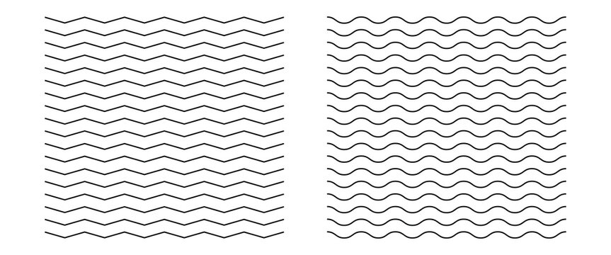 Wave icon. flat and simple see wave vector. vector illustration.   Wave zigzag line simple thin to thick element decor design vector or single ripple curve zig zag. eps10.
