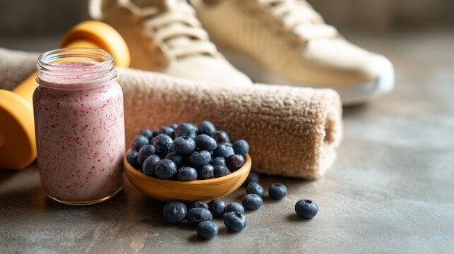 Fitness and healthy eating lifestyle with probiotics