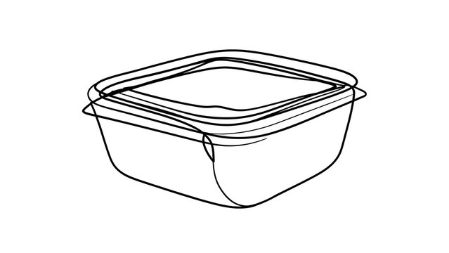 Plastic food storage container white background.