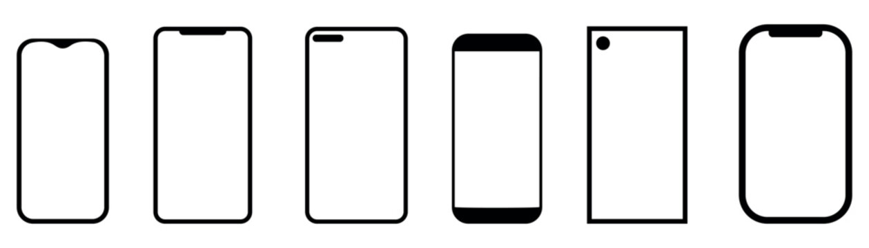 Smartphone Mockup Frame Collection with Modern Mobile Screen