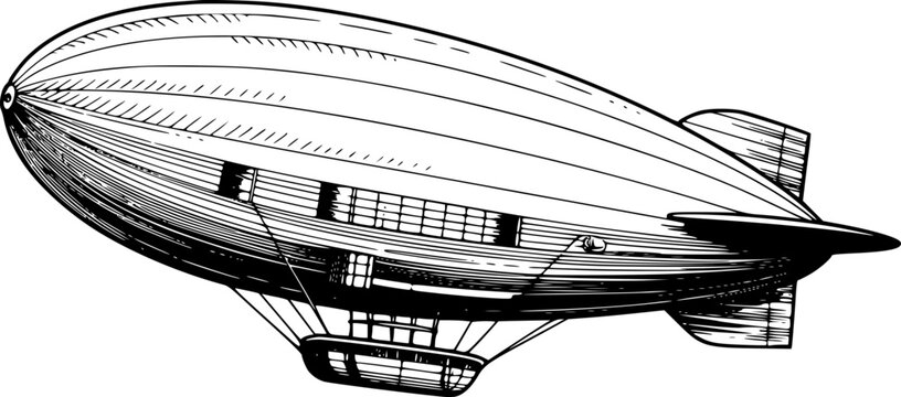 Vintage airship a detailed of a blimp in flight