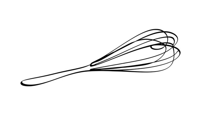 Whisk on white background kitchen utensil.