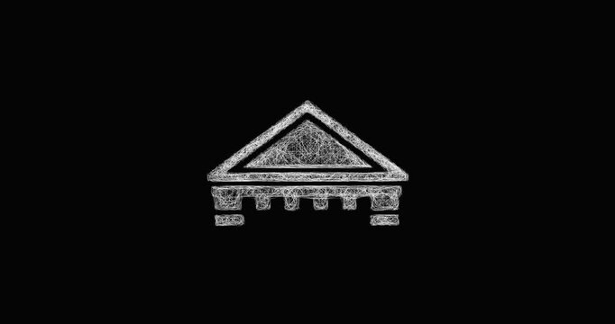 Sketch pediment icon animation - smooth progressive reveal