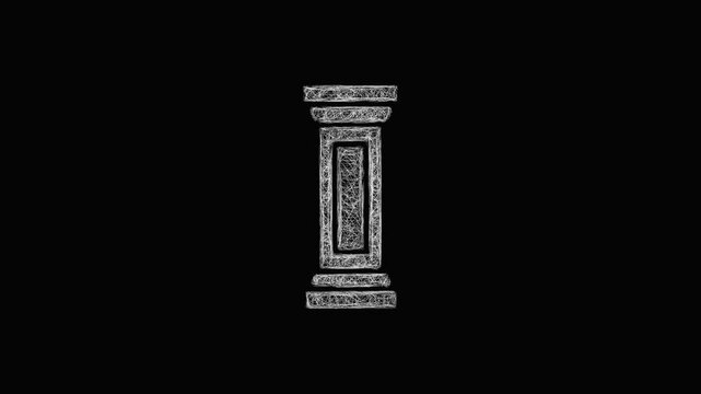 Sketch pilaster icon animation - smooth progressive reveal