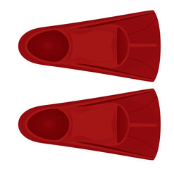 Red swimming fins. vector illustration  © marijaobradovic