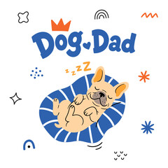 Fototapeta premium Cute colorful dog breed illustrations with playful quotes and modern flat style. Perfect for greeting cards, nursery decor, stickers, apparel, posters, planners, gifts, and pet lover designs.
