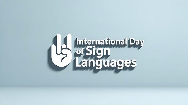 International day of sign languages concept with hand gesture graphic language international communication awareness disability inclusion community education equality learning expression