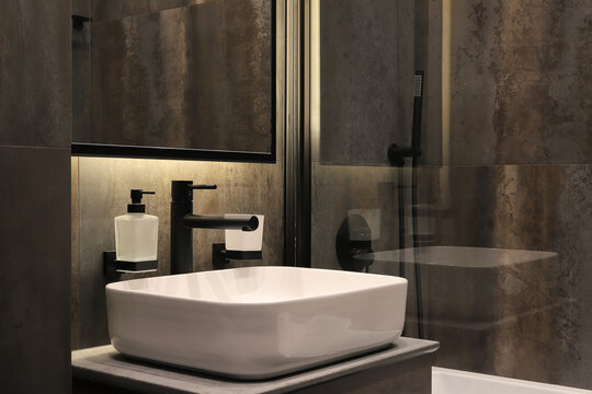 Modern bathroom sink detail design