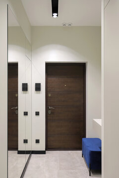 Entrance door inside an apartment interior