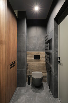 Modern design of the restroom interior