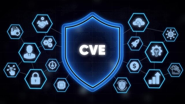 Cve common vulnerabilities and exposures cyber security shield network digital concept