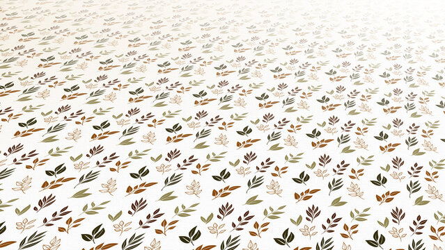 Elegant tablecloth texture with botanical leaf pattern, natural background