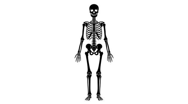 Helloween Black skeleton, human skeleton, bone structure, medical illustration, anatomy vector vector