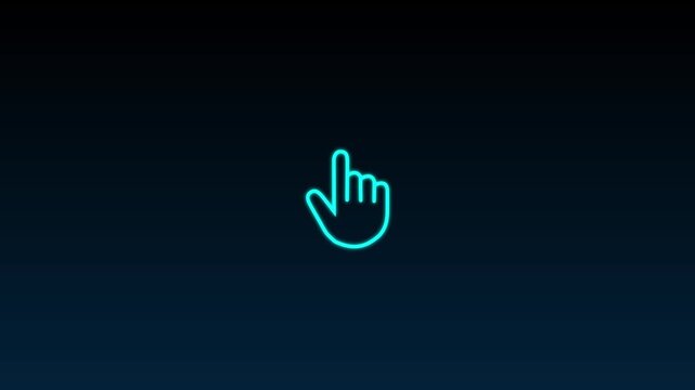 Animation of Mouse pointer hand finger clicks icon. Finger touch gesture animation on transparent background. 4k. 