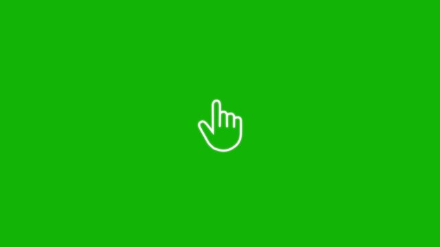 Animation of Mouse pointer hand finger clicks icon. Finger touch gesture animation on transparent background. 4k. 