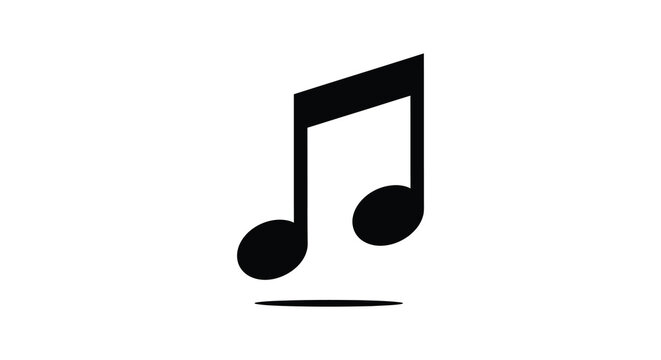Two Musical Notes With Stem And Flags Black Silhouette note