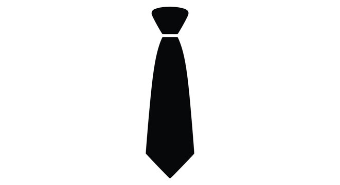 Black Necktie Silhouette Against A White Background Minimalist Design tie
