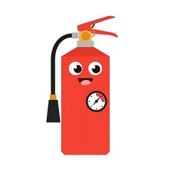Obraz premium Cute red angry face character with crossed eyes and fangs.