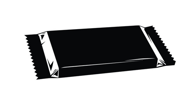 Chocolate bar wrapper silhouette on a white background