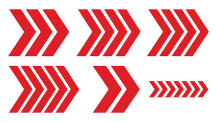 Obraz premium Set of red arrow symbols pointing right
