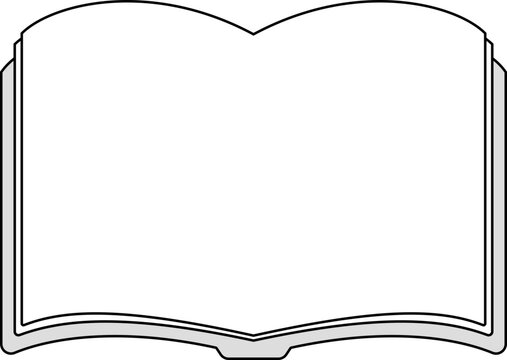 Minimalist Open Book Border Vector Icon Set, Simple Line Art Frames for Education Design