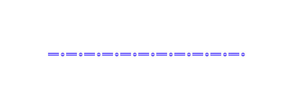 Blue Morse Code Style Dash and Dot Horizontal Line Divider