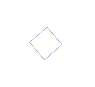 purple outline rhombus diamond shape isolated on transparent background