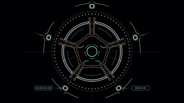 Futuristic Digital HUD Interface Circular Scan Element.
