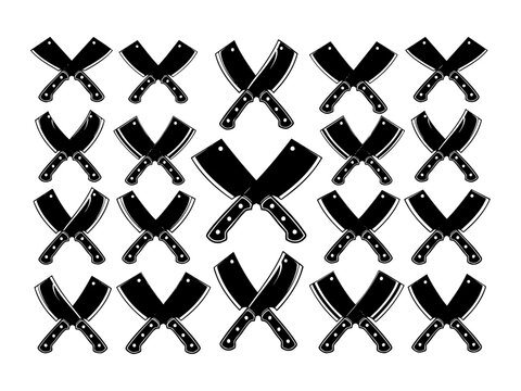 Butcher crossed knives