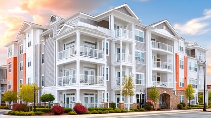 Fototapeta premium Modern Residential Housing Development Featuring Age-Specific Units