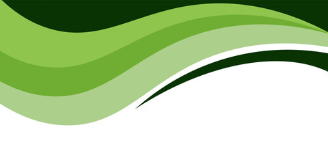 Vector green line background curve element with white space for text and message design, overlapping layers, vector © Amirul