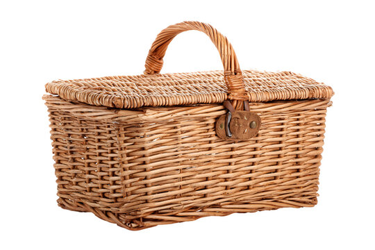wicker basket isolated on white background