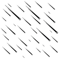 Falling meteors vector seamless pattern abstract silhouette illustration line art background. © MDRAYHAN