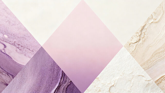 Purple platinum texture texture geometric splicing image, representing the concept of light luxury skin rejuvenation, soft nourishment, and even brightening skincare
