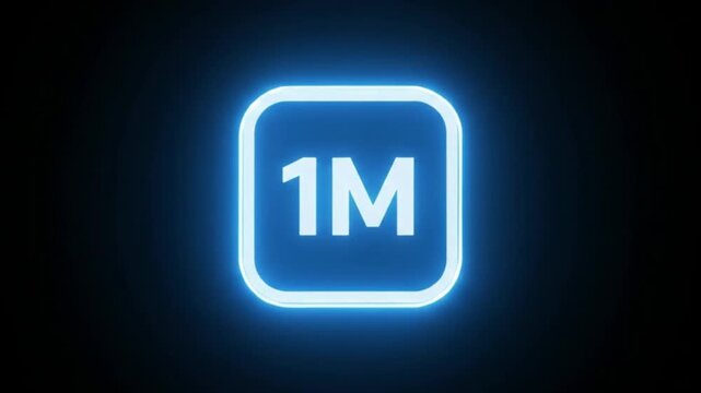 1m subscriber milestone counter icon design