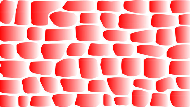 Abstract pattern of a red brick wall texture with a soft gradient effect on a white background, representing creative masonry brickwork, geometric design, and modern background elements.