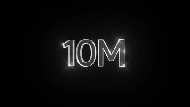 10m achievement milestone sparkling text design