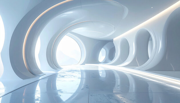 Futuristic White Tunnel